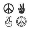 Vector peace icon set pictogram Royalty Free Stock Photo