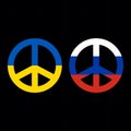 Vector of Peace Symbols of Ukraine and Russia. Perfect for peace content, preventing war