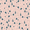 Vector peach cute chef tools seamless pattern background