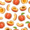 Vector Peach Seamless Pattern