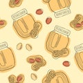 Vector peanuts butter seamless pattern