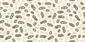 Vector peanut shells and seeds seamless pattern