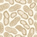 Vector peanuts seamless pattern Royalty Free Stock Photo