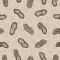 Vector peanuts seamless pattern Royalty Free Stock Photo