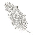 Vector Peerless Decorative Feather, Tribal design, Tattoo Royalty Free Stock Photo