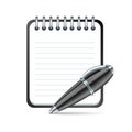 Vector pen and notepad icon Royalty Free Stock Photo