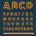 Vector pencil alphabet style