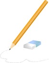 Vector pencil and eraser Royalty Free Stock Photo