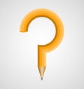 Vector pencil in the form a question mark. Royalty Free Stock Photo