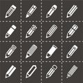 Vector Pencil icon set Royalty Free Stock Photo