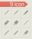 Vector pencil icon set Royalty Free Stock Photo