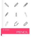 Vector pencil icon set Royalty Free Stock Photo