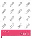 Vector Pencil icon set Royalty Free Stock Photo