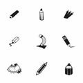 Vector pencil icon set Royalty Free Stock Photo