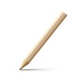 Vector pencil illustration school isolated wood icon. Pencil realistic drawing