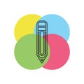 vector Pencil illustration - school office symbol