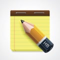Vector pencil and notepad icon Royalty Free Stock Photo