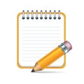 Vector pencil and notepad icon Royalty Free Stock Photo