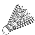 Vector Sketch Shuttlecock Volant for Badminton Royalty Free Stock Photo