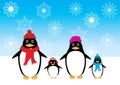 Vector Penguin Family