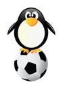 Vector penguin with soccer ball