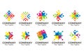 Vector people community logo Royalty Free Stock Photo