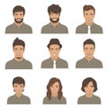 people faces. woman, man cartoon avatars