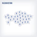 Vector people map of Kazakhstan . The concept of population.