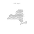 Vector People Map of New York, US State. Stylized Silhouette, People Crowd. New York Population