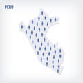 Vector people map of Peru . The concept of population. Royalty Free Stock Photo
