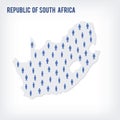 Vector people map of Republic of South Africa . The concept of population.