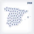 Vector people map of Spain . The concept of population.