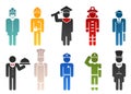 Vector people occupations icon set