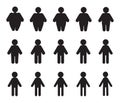 Vector People Pictograms with Fat to Thin Transformation