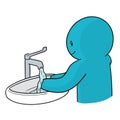 Vector of people washing hand