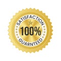 Vector 100 percent satisfaction guaranteed label or sign Royalty Free Stock Photo