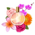 Vector Perfume with Flowers