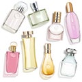 Vector Perfume Glass Bottles Royalty Free Stock Photo