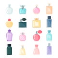 Vector Perfume icon set in flat style isolated on white background