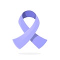 Vector. Periwinkle or light purple ribbon, international symbol of awareness about Esophageal, Stomach or gastric cancer