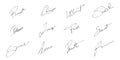 Vector personal signatures set