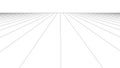 Vector perspective grid. Grid of longitudinal lines. Detailed lines on white background Royalty Free Stock Photo