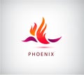 Vector phoenix bird icon, logo, illustration . Use for identity Royalty Free Stock Photo