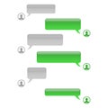 Vector phone chat bubbles. Sms messages. Speech bubbles. Short message service bubbles. Royalty Free Stock Photo