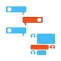 Vector Phone Chat Interface. Messenger, Speech Bubbles. Chatting Vector Design Elements Set for You Design Royalty Free Stock Photo