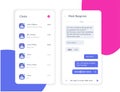 Vector phone chat interface. Sms messages. Speech bubbles. Short message service bubbles. Flat interface. UI UX Royalty Free Stock Photo