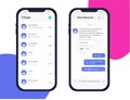 Vector phone chat interface. Sms messages. Speech bubbles. Short message service bubbles. Flat interface. UI UX