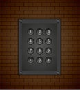 Vector phone keypad on brick background. Eps 10 Royalty Free Stock Photo