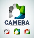 Vector photo camera abstract icons