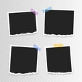 Vector Photo frame mockup design. Super set photo frame with torn paper on sticky tape isolated on transparent background. Vector Royalty Free Stock Photo